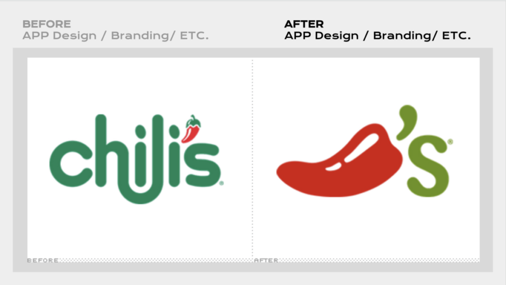before and after of an logo design